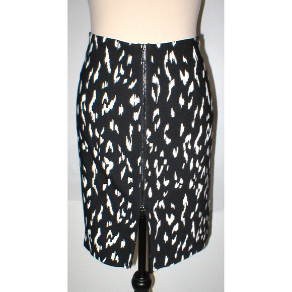 New Womens Rachel Zoe Skirt White Black Front Zipper 10 NWT $245 Winona Pencil - Picture 2 of 12